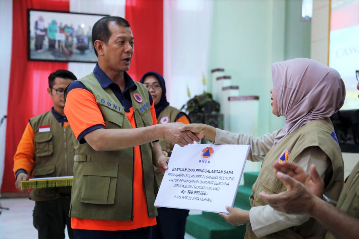 BNPB serahkan hasil penggalangan dana untuk gempa Maluku