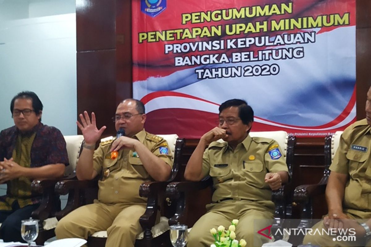 Gubernur Babel umumkan UMP 2020 naik 8,51 persen