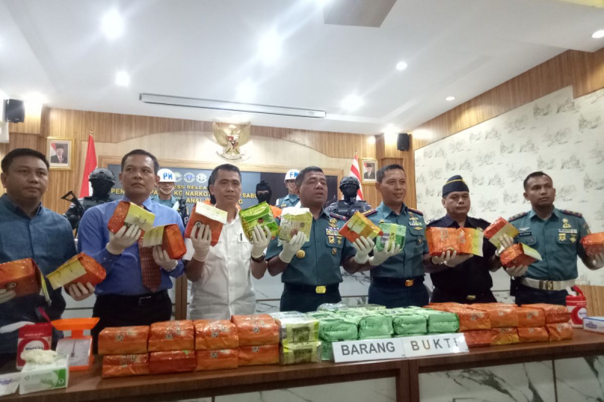 Lanal Palembang gagalkan  penyelundupan 79 kilogram sabu-sabu