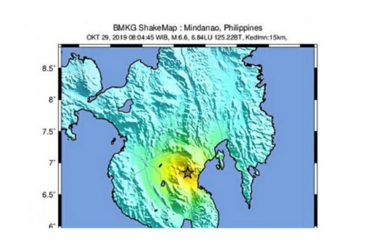 Gempa Mindanao M 6,6 setara  5-8 bom atom