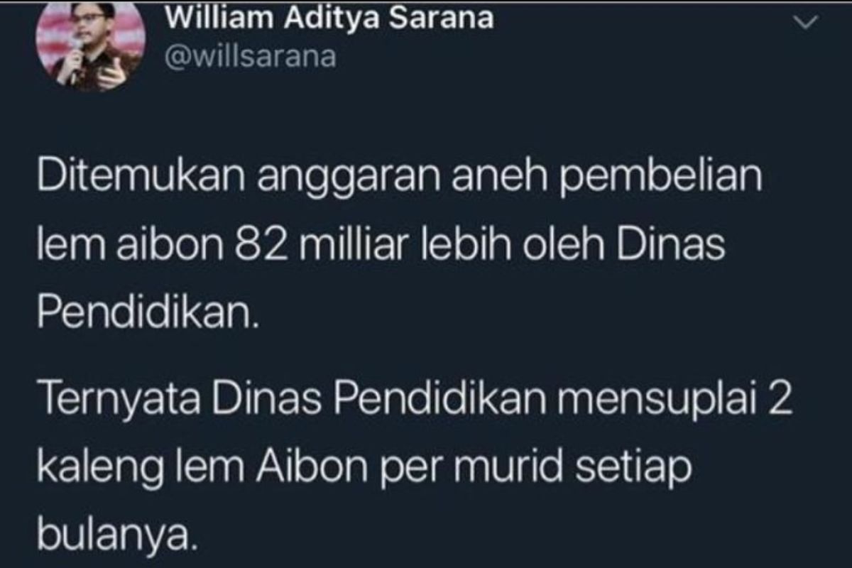 Anggaran Lem Aibon capai Rp82,8 miliar, begini tanggapan Disdik DKI