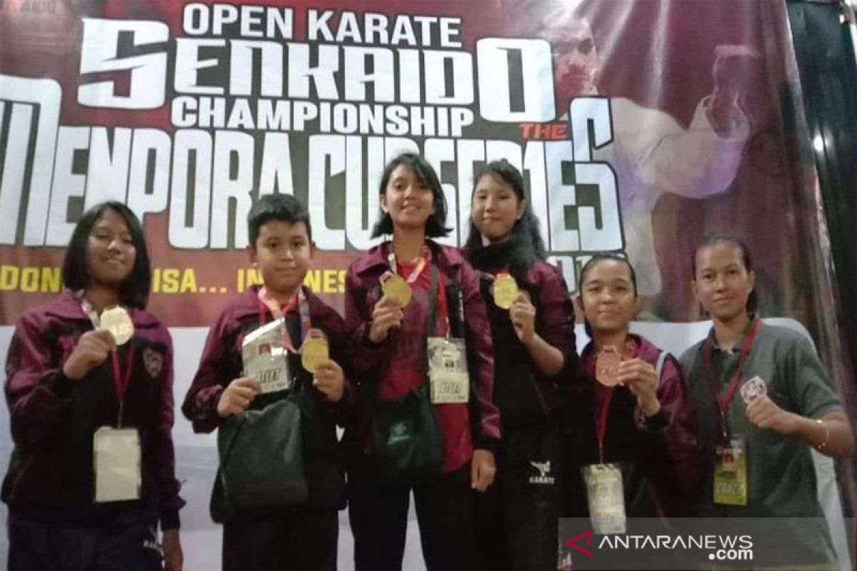 Lima atlet karate  dari Kecamatan Montallat raih medali  Kejurnas Menpora Cup