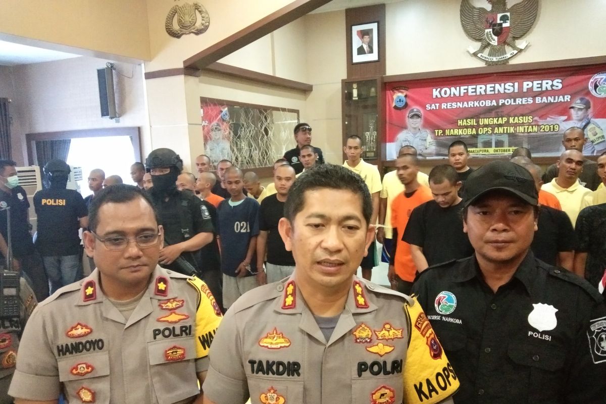 Polres Banjar tangkap 59 pengedar dan pemakai narkoba
