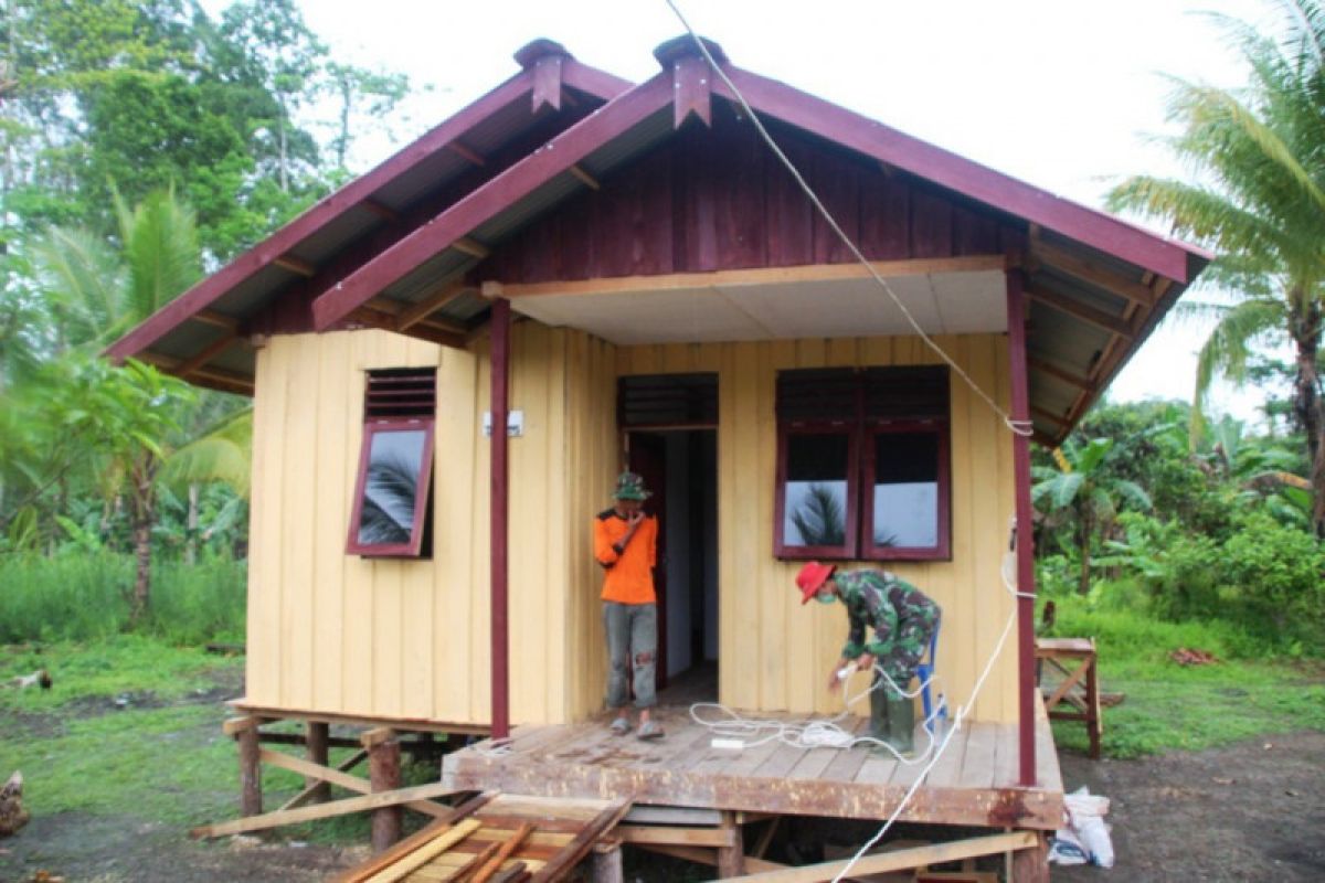 20 unit rumah warga Kogir selesai dibangun Satgas TMMD Merauke