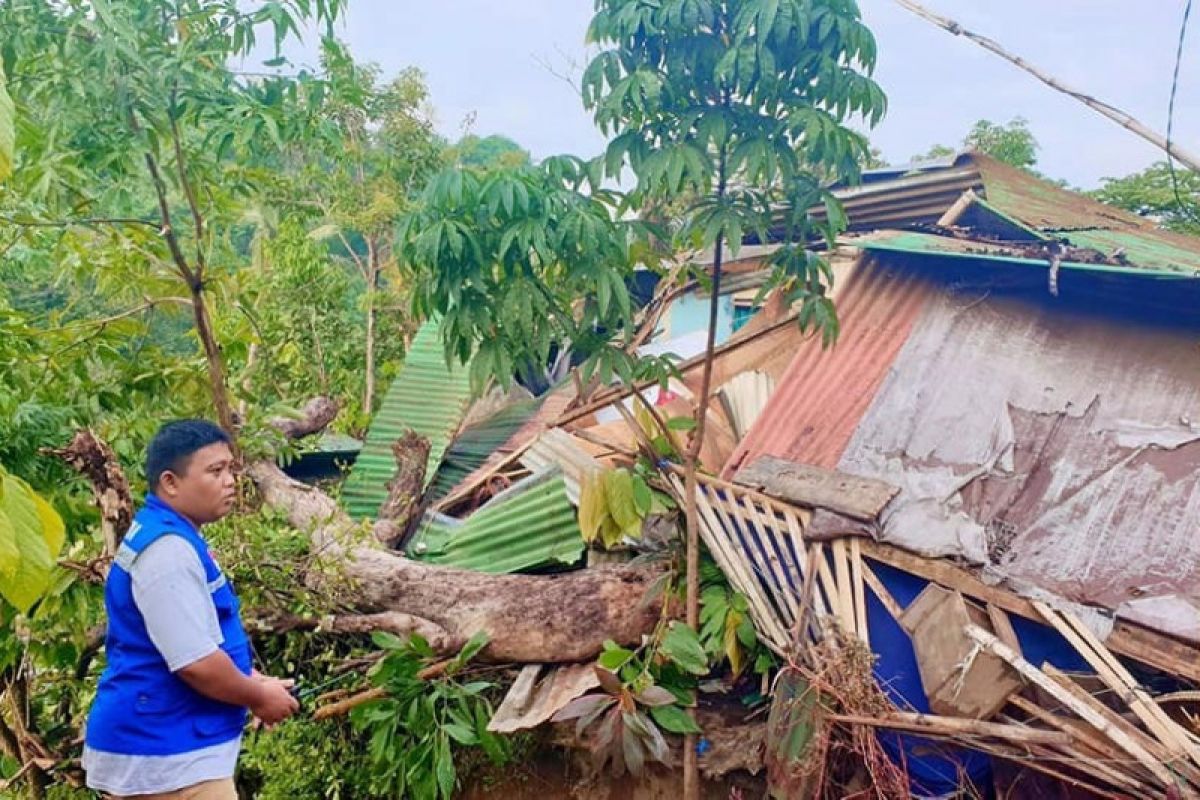 Angin kencang di Manado menyebabkan 14 rumah dan sekolah rusak