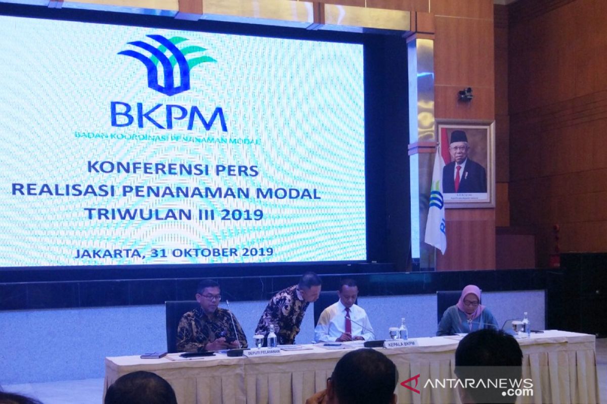 BKPM catat realisasi investasi triwulan III-2019 capai Rp205,7 triliun