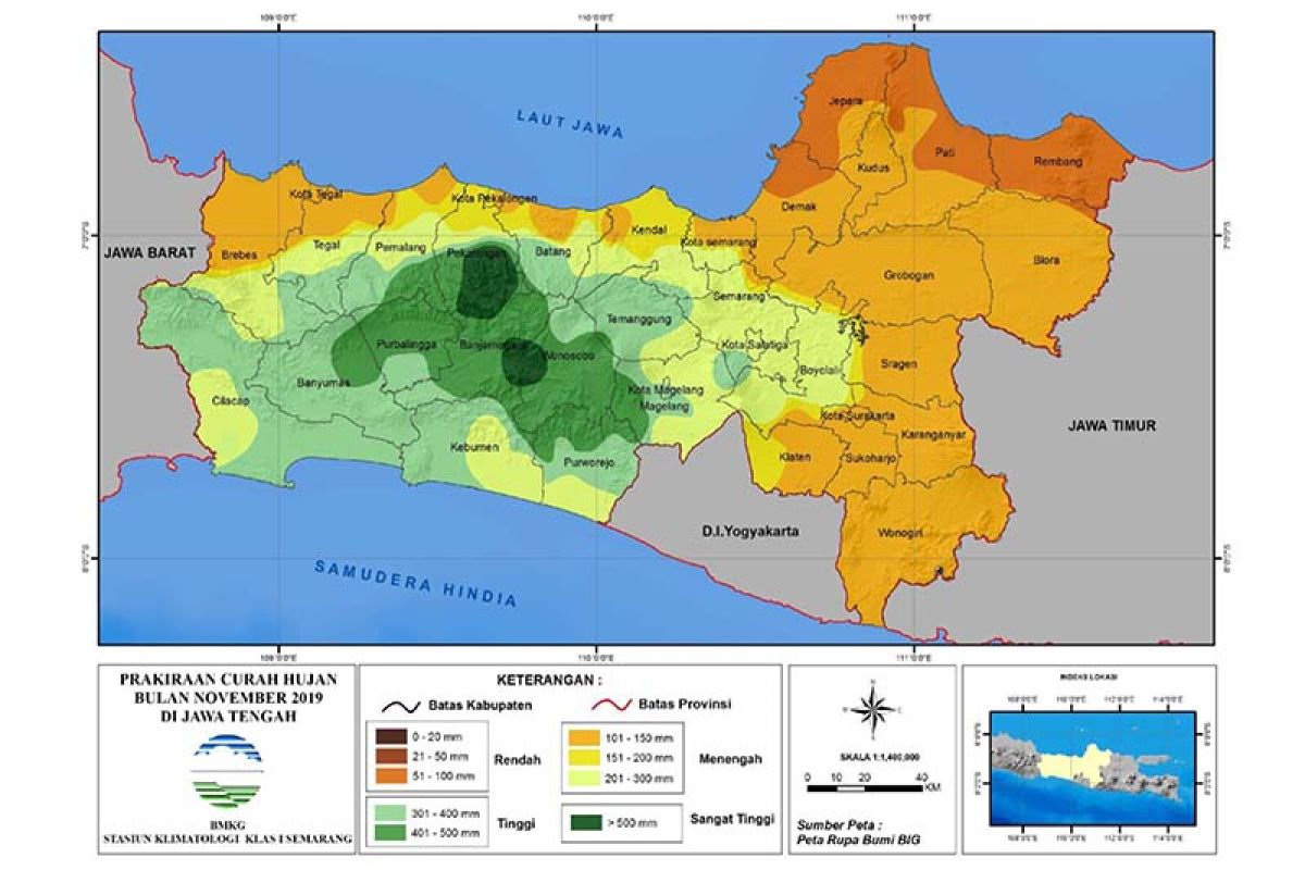 BMKG ingatkan peningkatan intensitas hujan di Jateng November