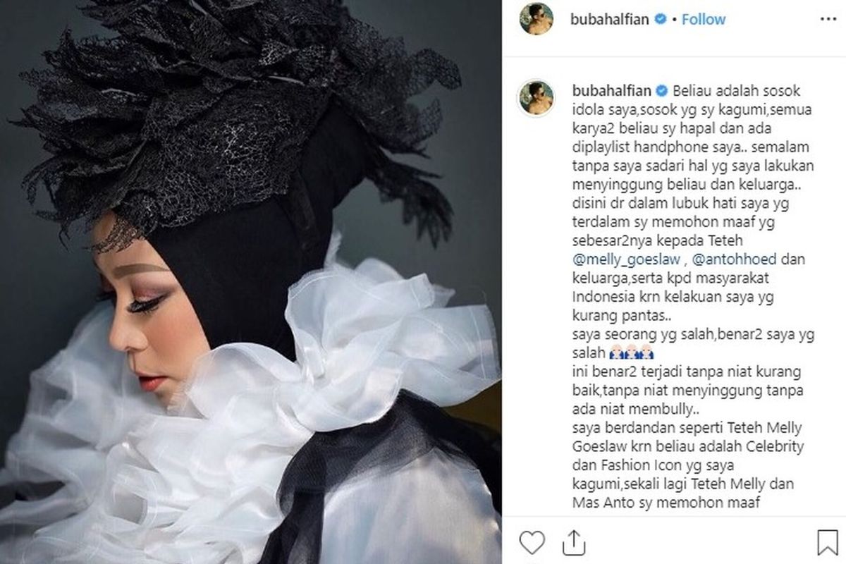 Bubah Alfian minta maaf, Melly Goeslaw: "forgive and forget"