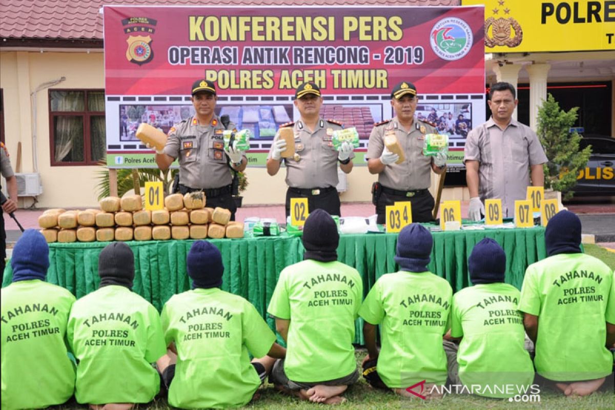 Polres Aceh Timur tangkap belasan pengedar narkoba