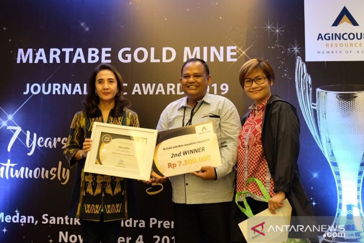 Wartawan ANTARA Sumut juara II Journalistic Award 2019 Tambang Emas Martabe