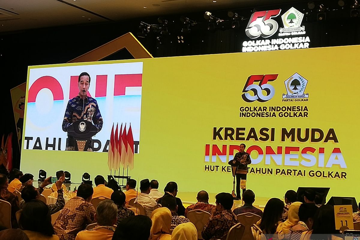 Presiden Jokowi hadiri peringatan HUT Ke-55 Golkar