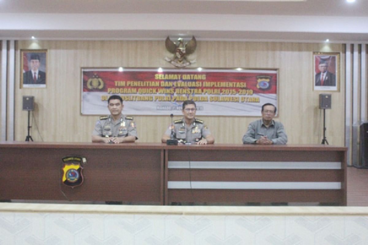 Puslitbang Polri evaluasi program Quick Wins Polda Sulawesi Utara