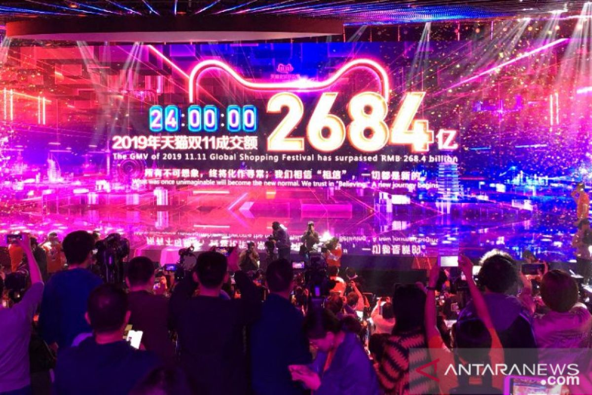 Transaksi Alibaba di Festival Belanja 11 - 11 mencapai Rp538,9 triliun