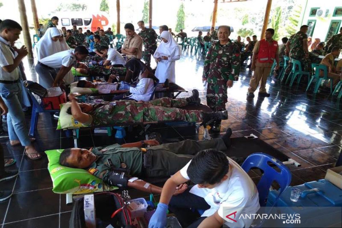 Kodim Aceh Jaya kumpulkan 76 kantong darah dari pendonor