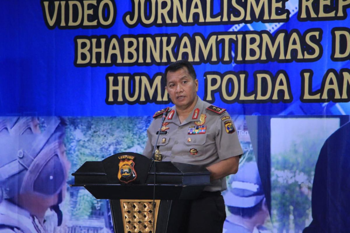 Jajaran Polda Lampung ikuti kegiatan peningkatan kemampuan video jurnalistik