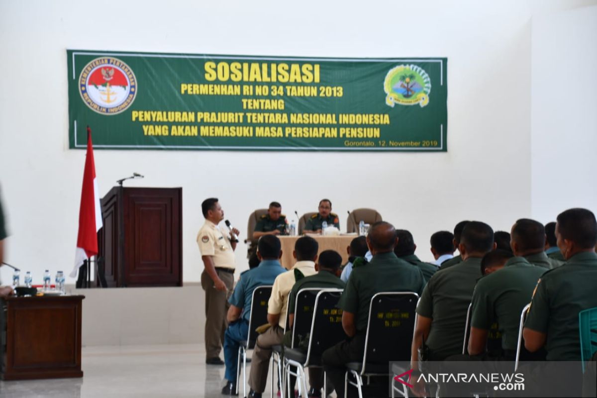 Prajurit Korem 133 Gorontalo terima sosialisasi dari Kemenhan