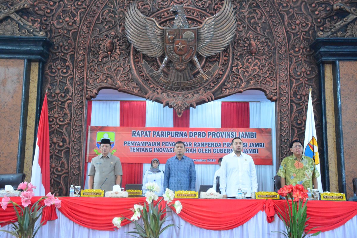 DPRD gelar paripurna penyampaian pengantar Ranperda Provinsi Jambi