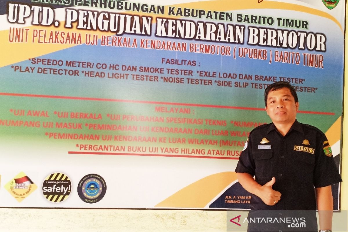 Pendapatan uji kendaraan bermotor Barito Timur meningkat tajam