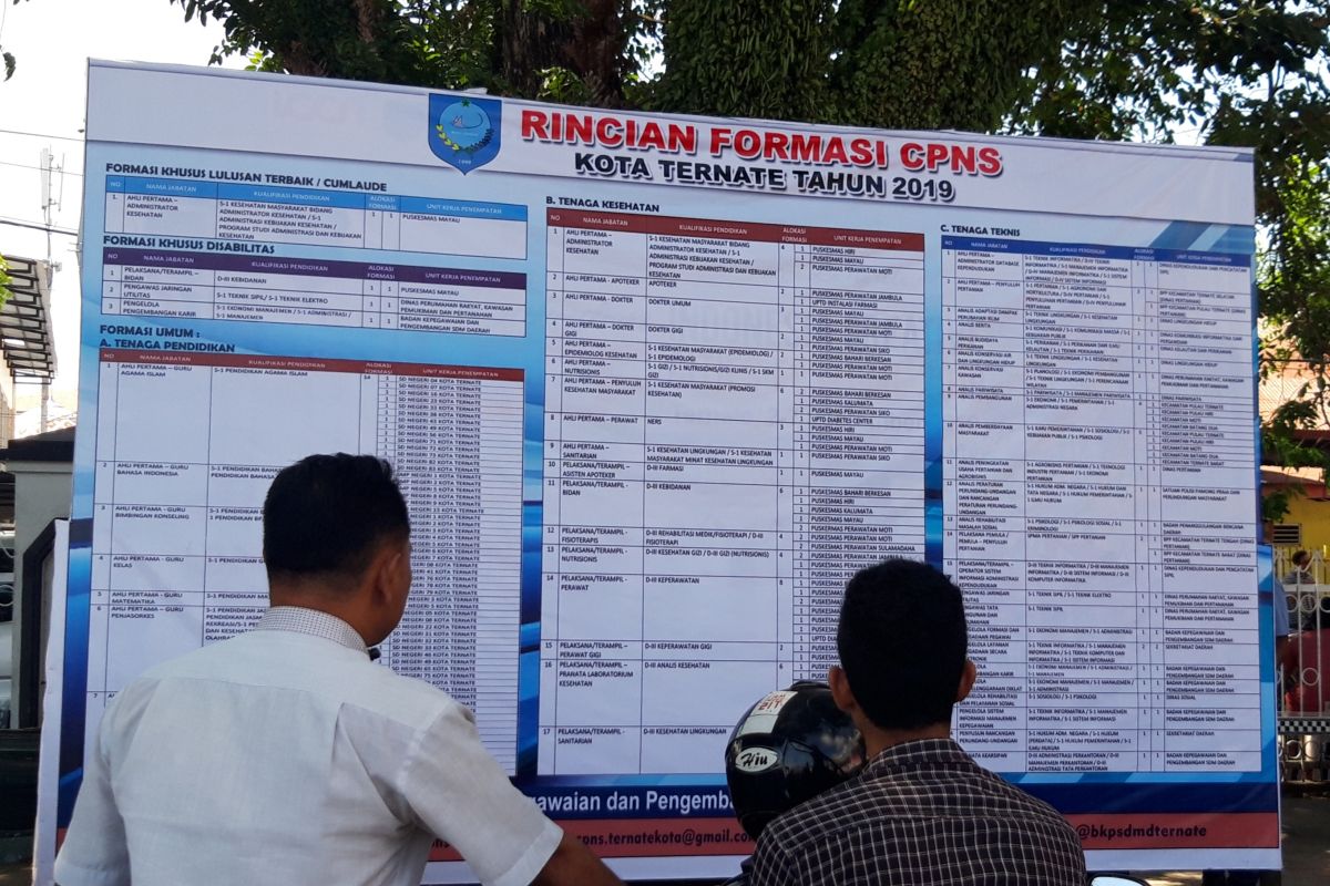 Pendaftaran CPNS di Malut masih sepi