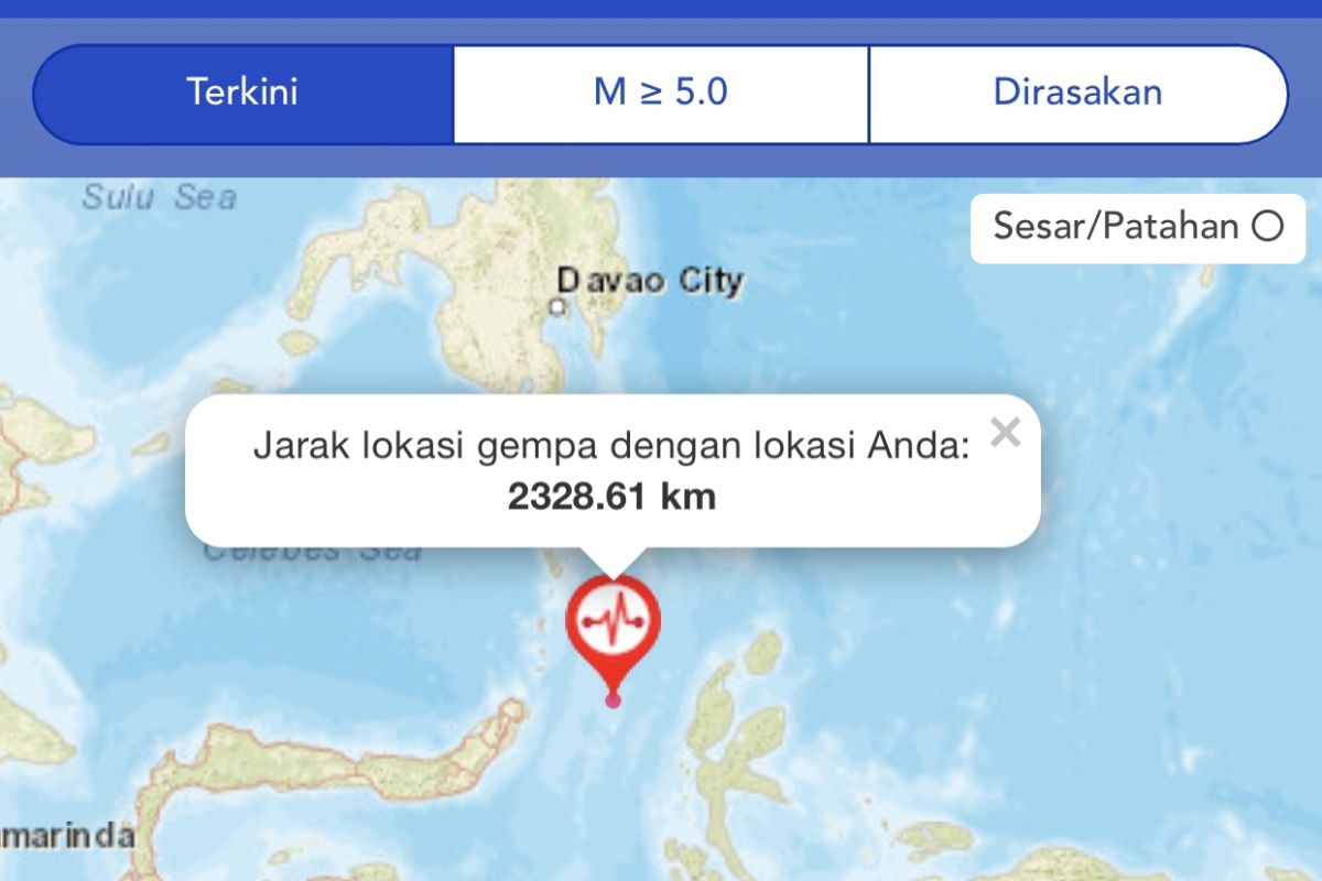 Gempa M 7,4 di perairan Maluku Utara, berpotensi tsunami