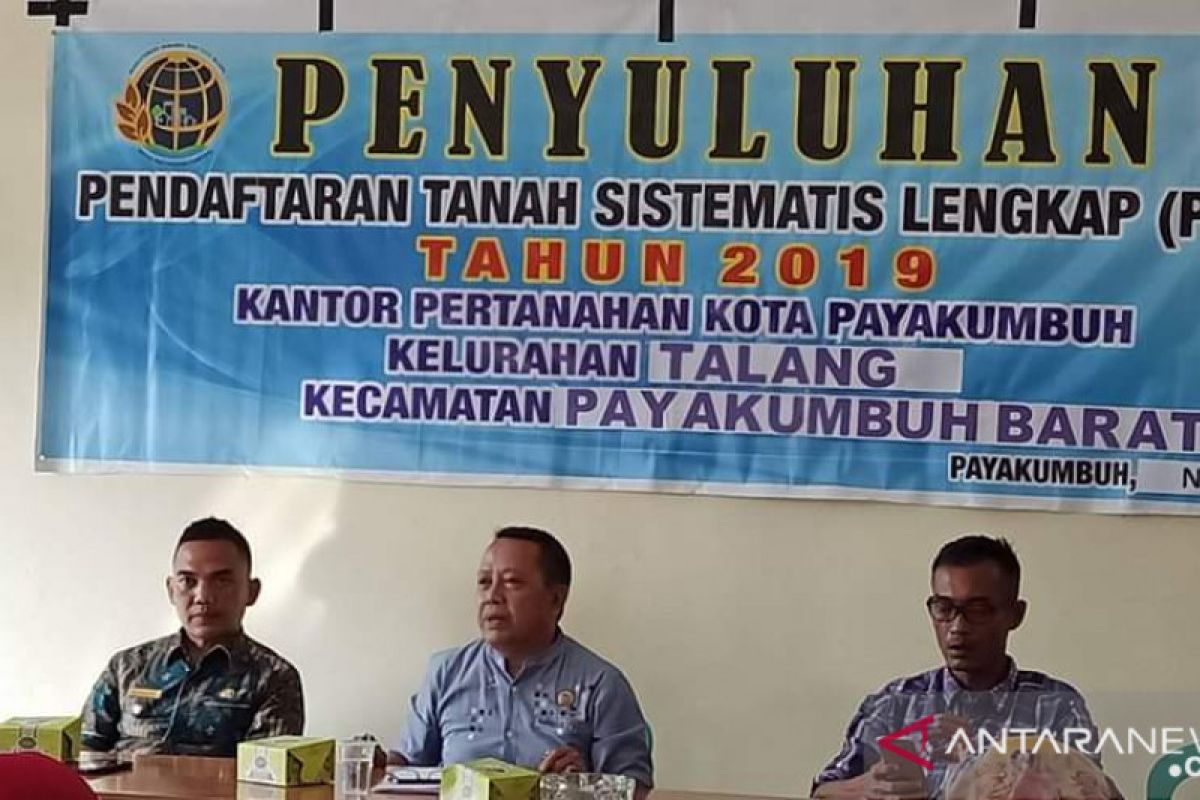 BPN Payakumbuh siapkan sertifikat tanah gratis untuk masyarakat Talang