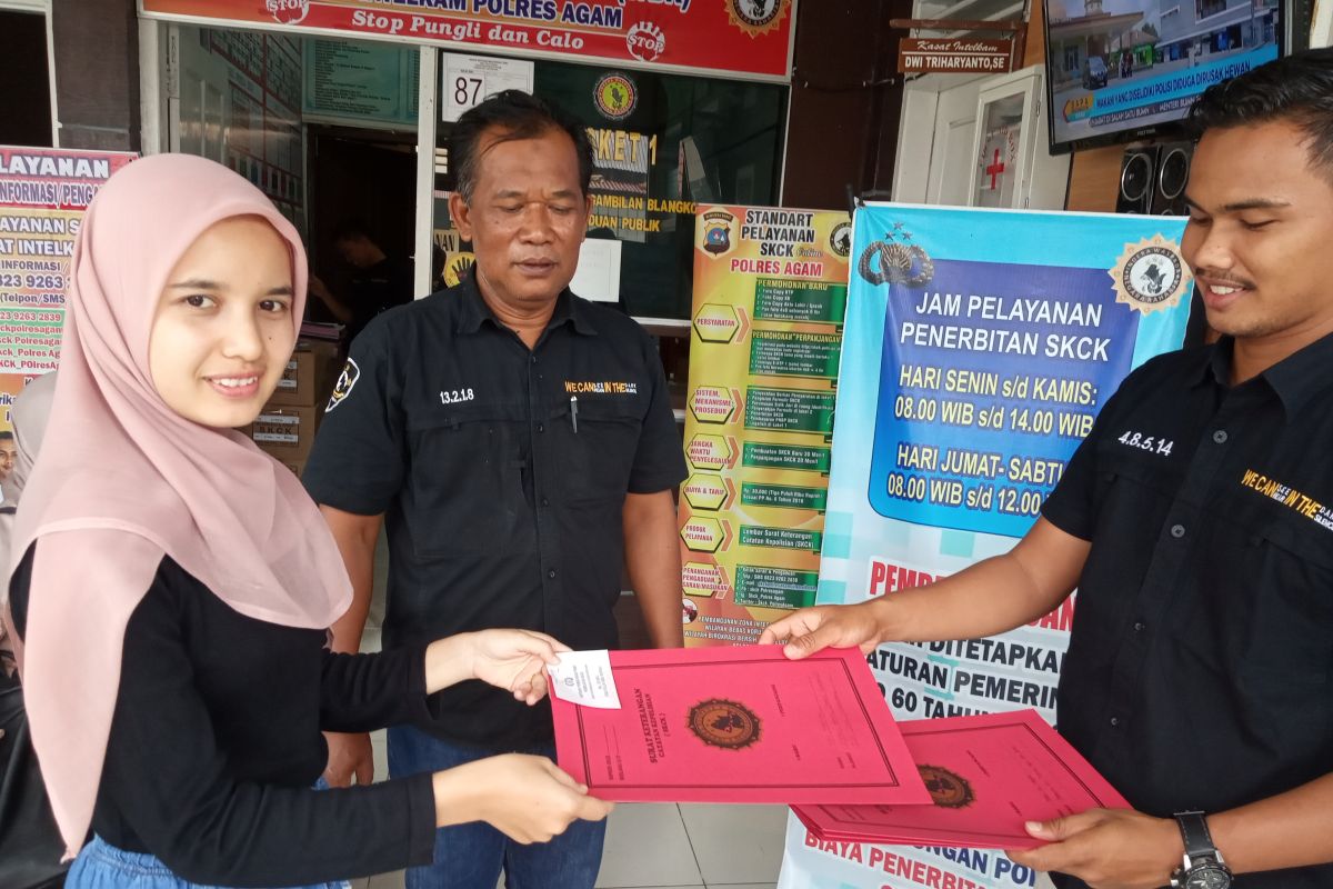 Pengurusan SKCK di Polres Agam meningkat saat pendaftaran CPNS