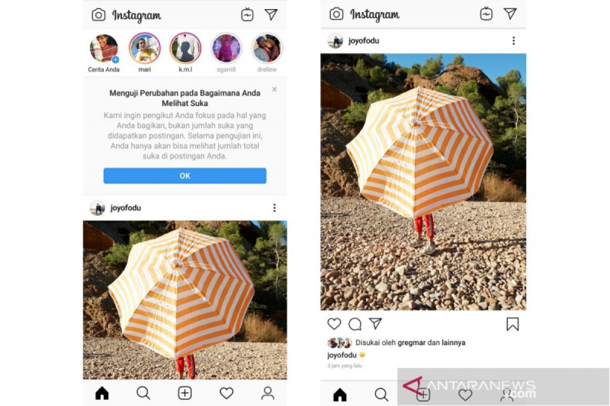 Instagram mulai uji coba sembunyikan "like" di Indonesia