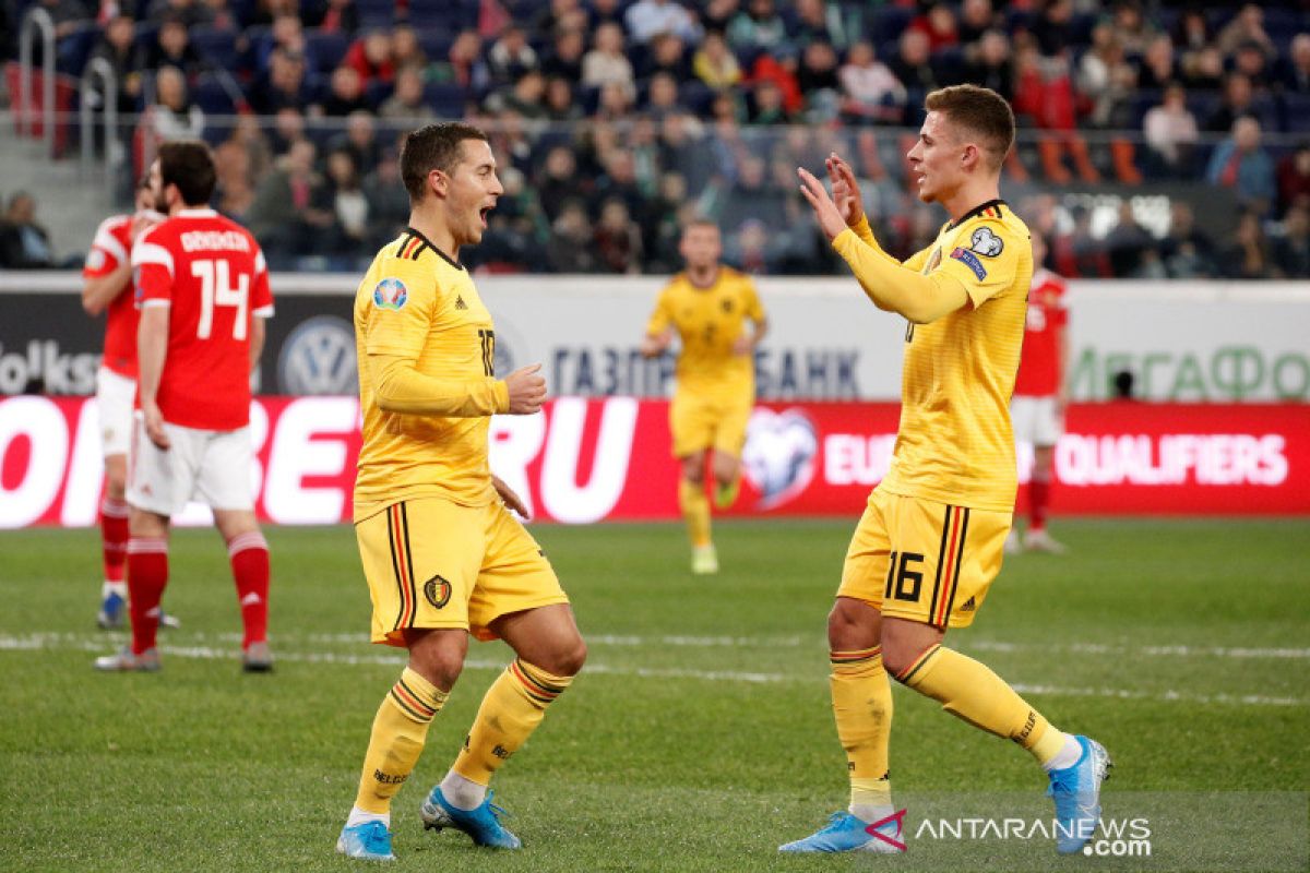 Kualifikasi Piala Eropa 2020: Belgia belum terkalahkan setelah pukul Rusia 4-1