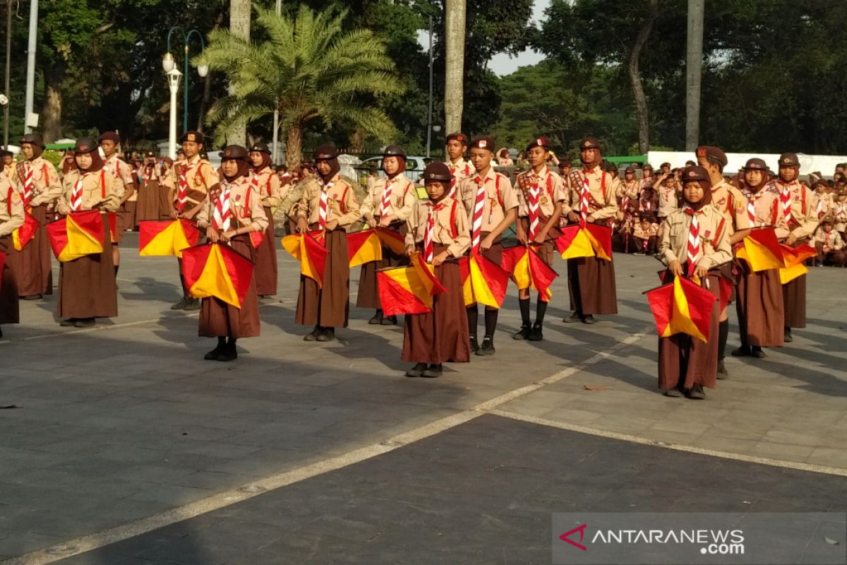 Ratusan Pramuka tampilkan atraksi drama kolosal di Balai Kota Bogor