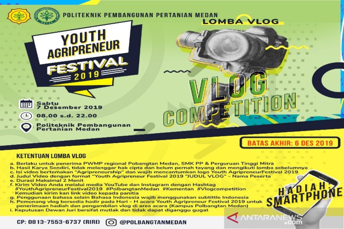 Polbangtan Medan akan gelar Youth Agripreneur Festival