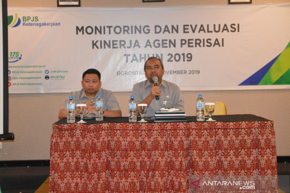 BPJSTK Gorontalo evaluasi kinerja puluhan agen PERISAI