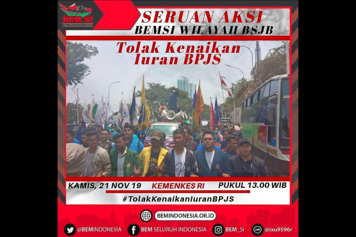 Siang ini, BEM seluruh Indonesia demo tolak kenaikan iuran BPJS