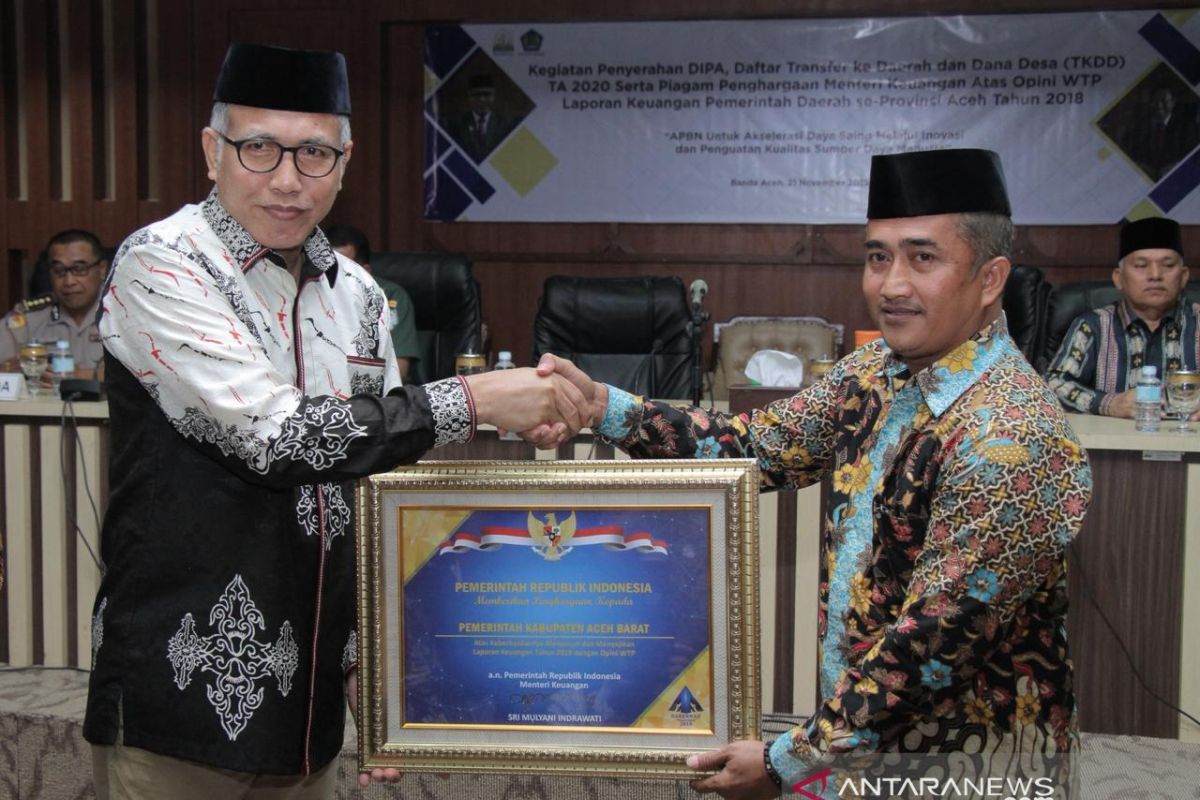 Berhasil kelola anggaran, Aceh Barat raih penghargaan WTP dari pemerintah pusat