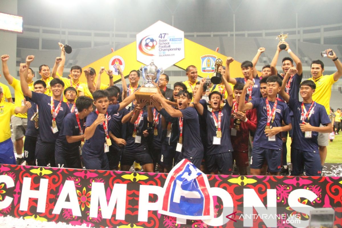 Bekuk Malaysia, Thailand pertahankan gelar juara Sepak Bola Pelajar Asia