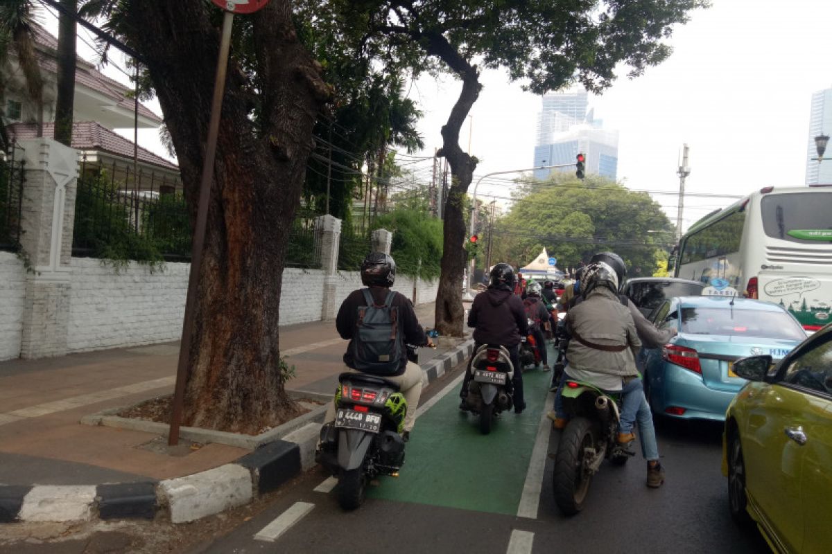 Penilangan jalur sepeda belum berlaku di Jakarta Pusat