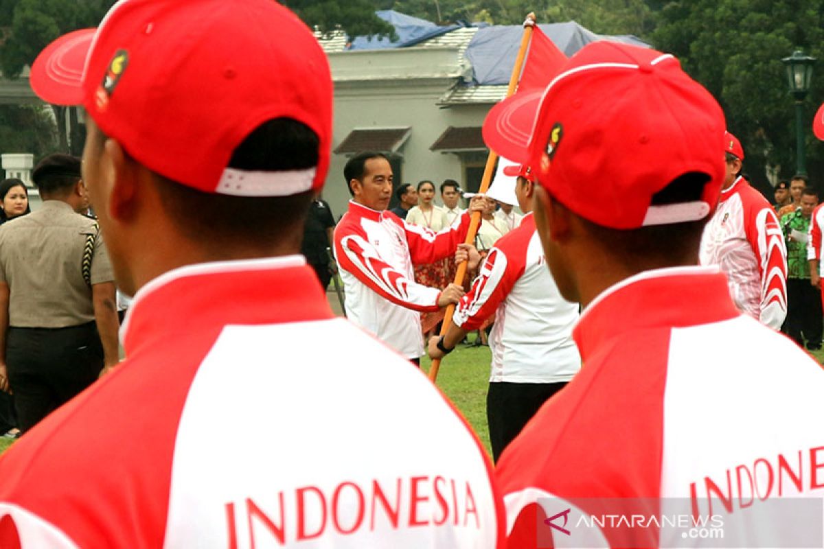 Jokowi semangati atlet dan optimis timnas sepak bola raih kemenangan