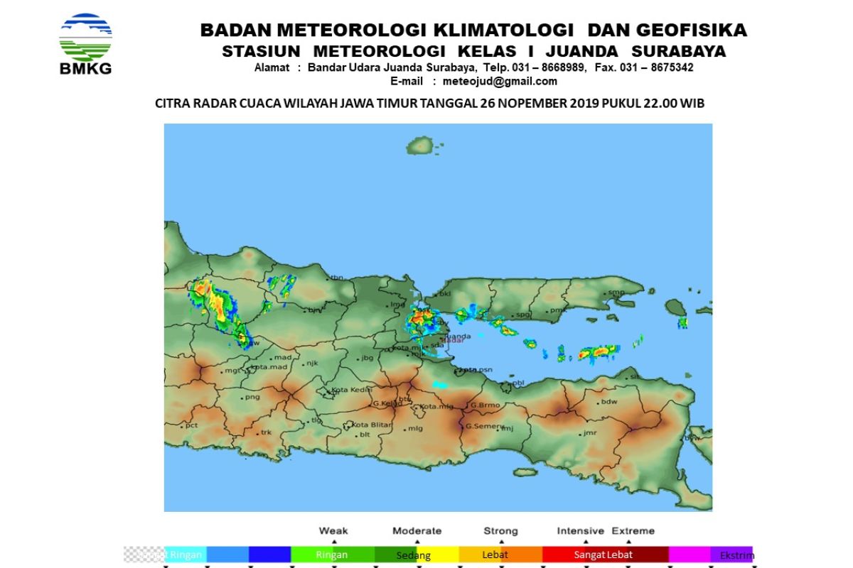 BMKG  Juanda ingatkan wilayah Mojokerto berpotensi diterpa angin kencang