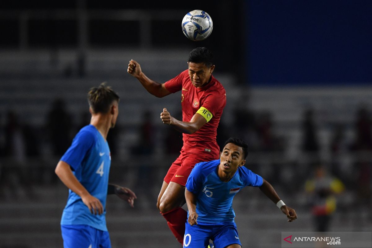 Babak pertama, Timnas U-22 Indonesia imbang 0-0 dengan Singapura