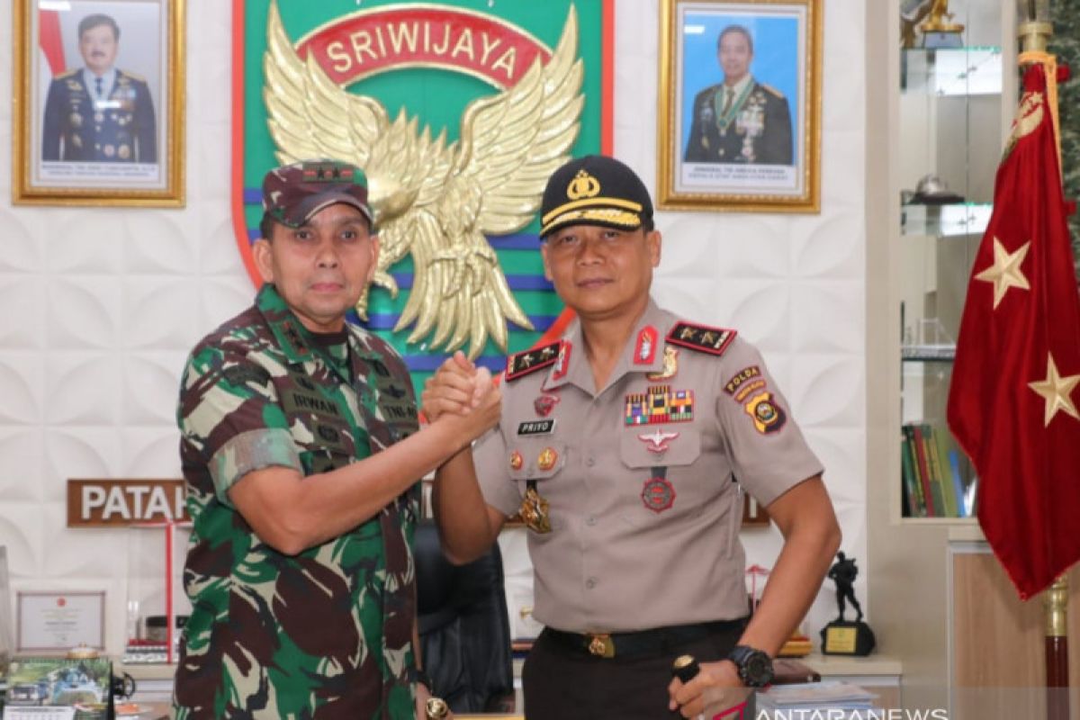 Polda Sumsel-Kodam Sriwijaya tingkatkan sinergisitas