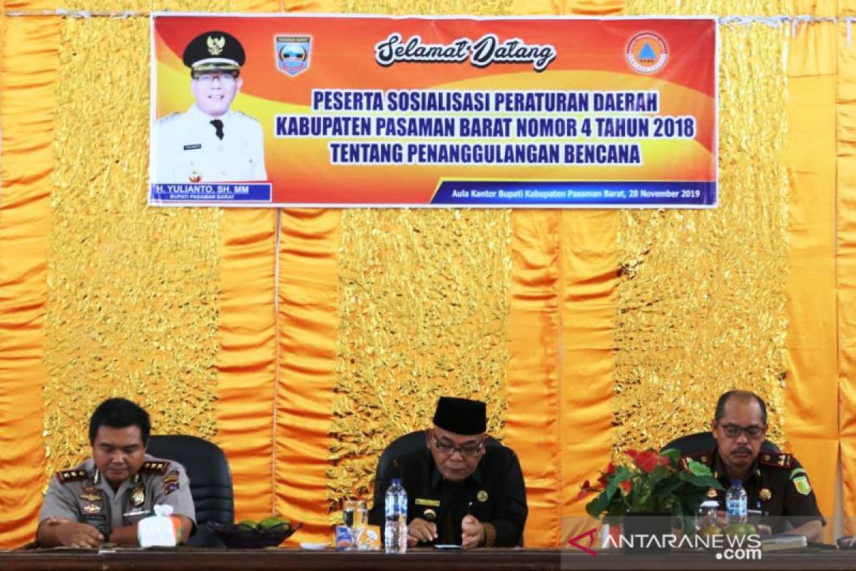 Pemkab Pasaman Barat sosialisasikan Perda penanggulangan bencana