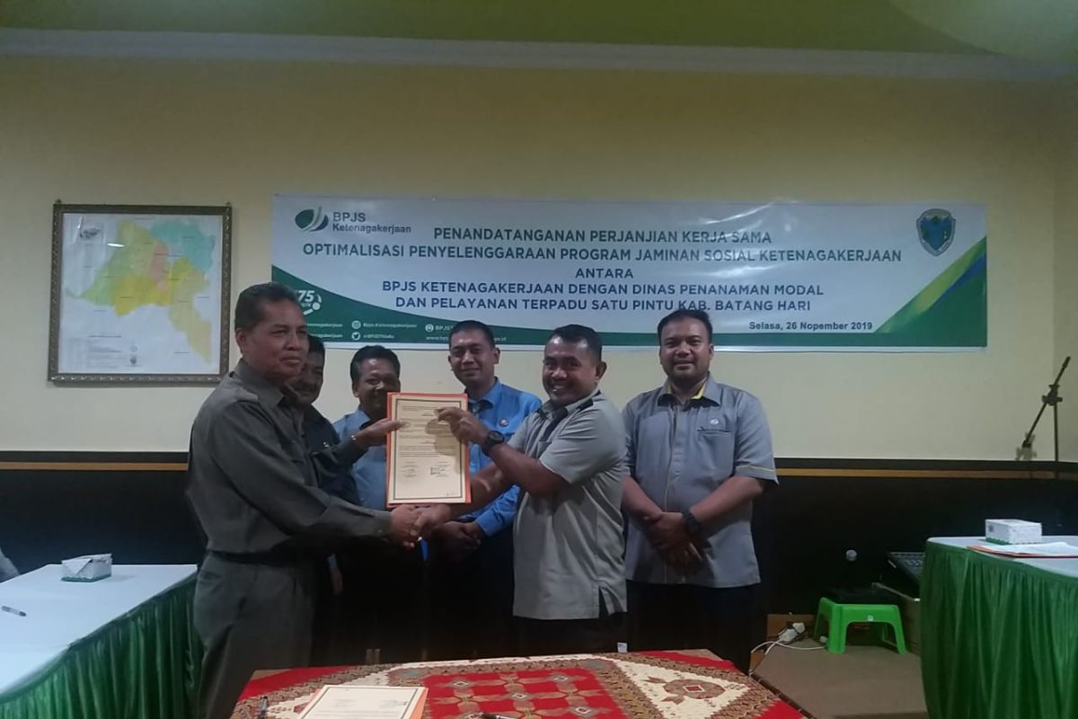 BPJS Ketenagakerjaan Jambi MoU bersama DPM-PTSP Batanghari