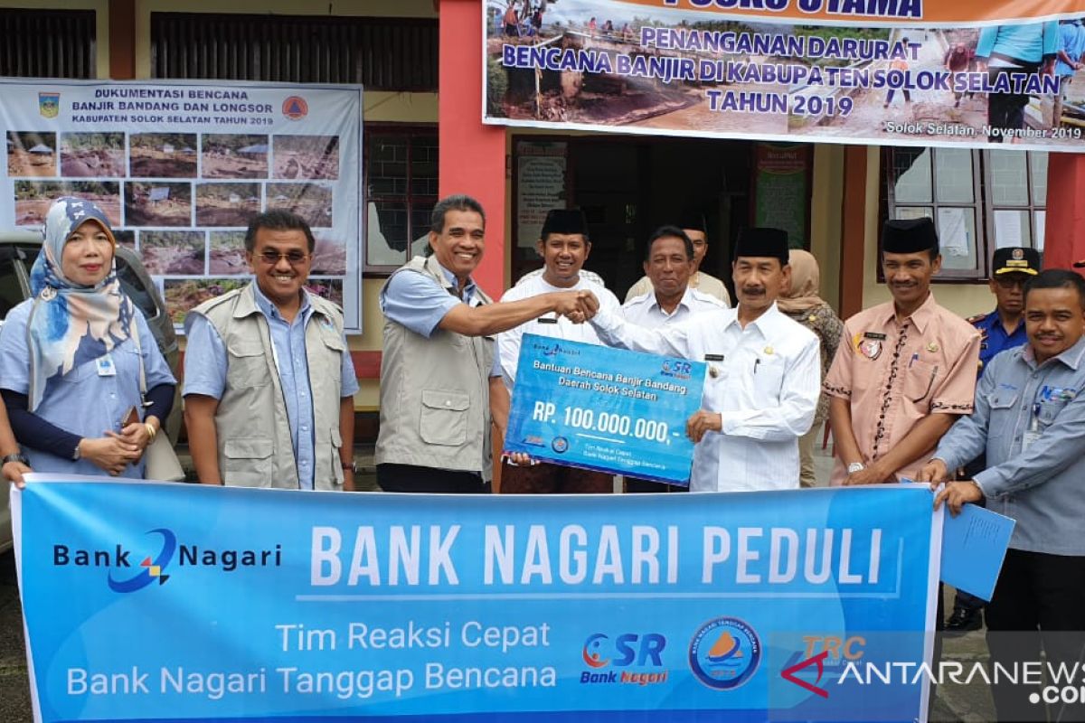 Bank Nagari Peduli salurkan bantuan ke korban bencana Solok Selatan