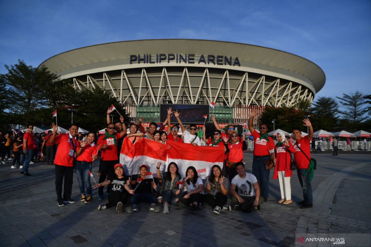 Pedukung Indonesia di SEA Games mayoritas pekerja di Filipina