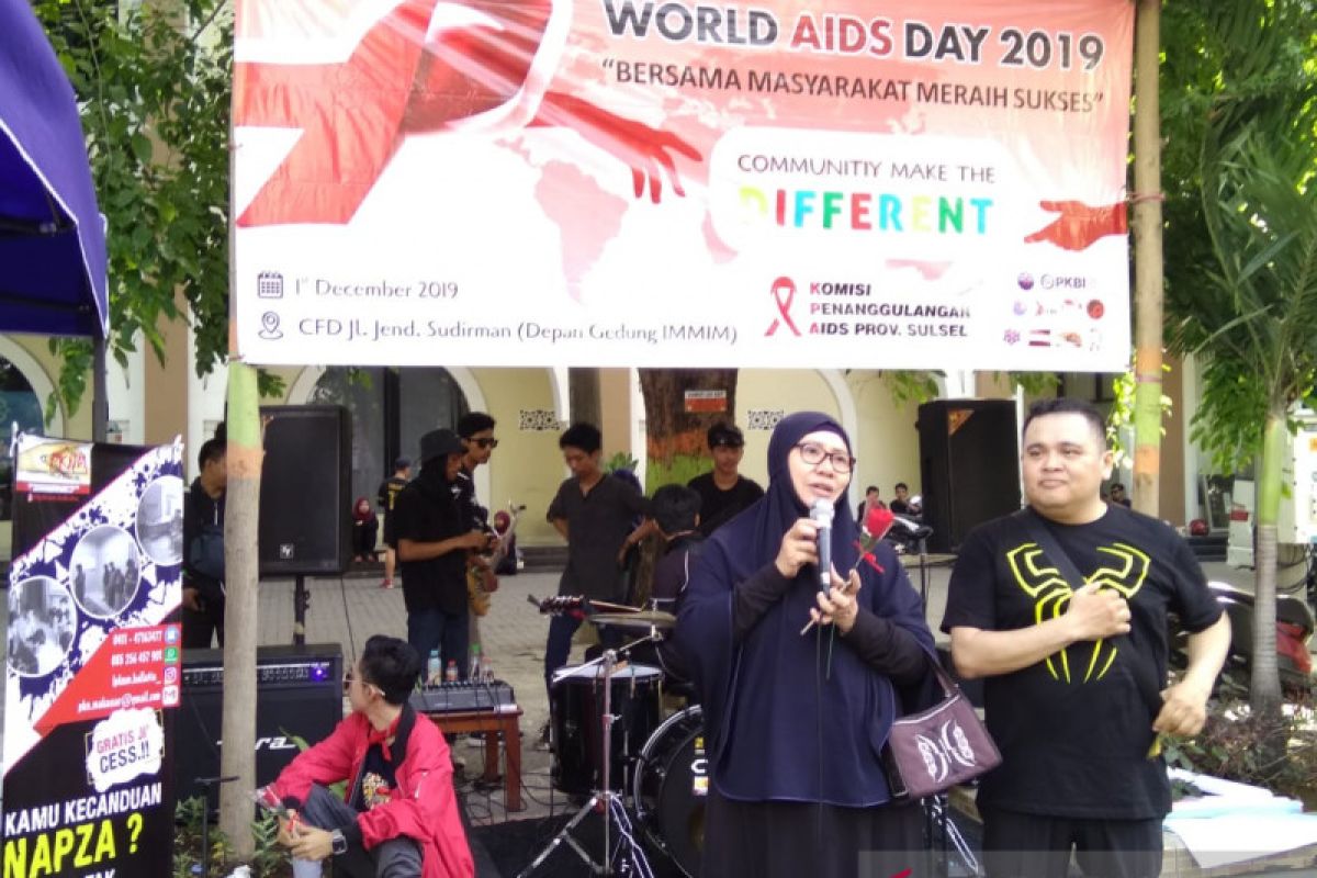 Peringatan HIV/AIDS sedunia digelar di area CFD Makassar