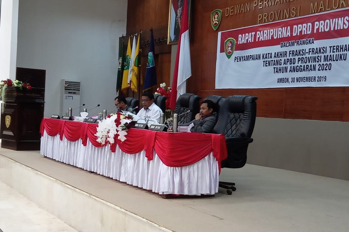 Delapan fraksi DPRD setujui penetapan APBD Maluku 2020