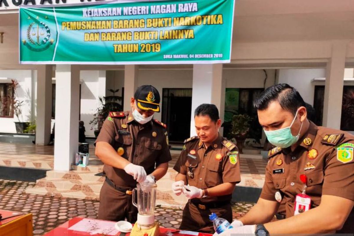 Kejari Nagan Raya musnahkan 24,3 Kg ganja dan 33,7 gram sabu hasil kejahatan