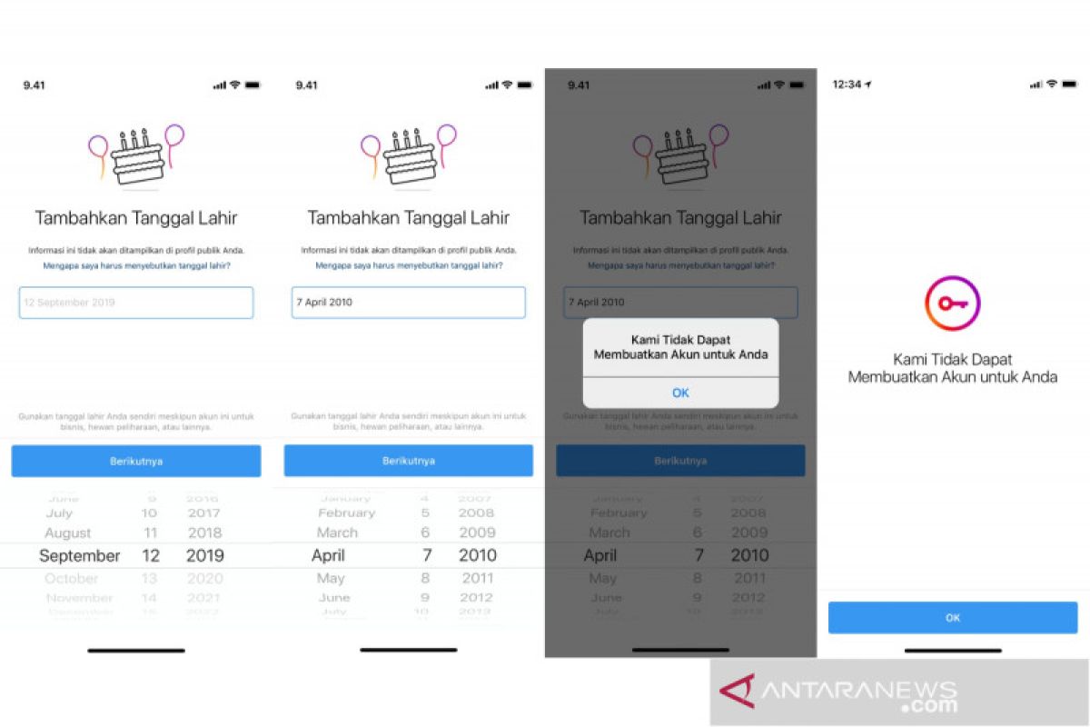 Pendaftaran Instagram kini harus dengan tanggal lahir