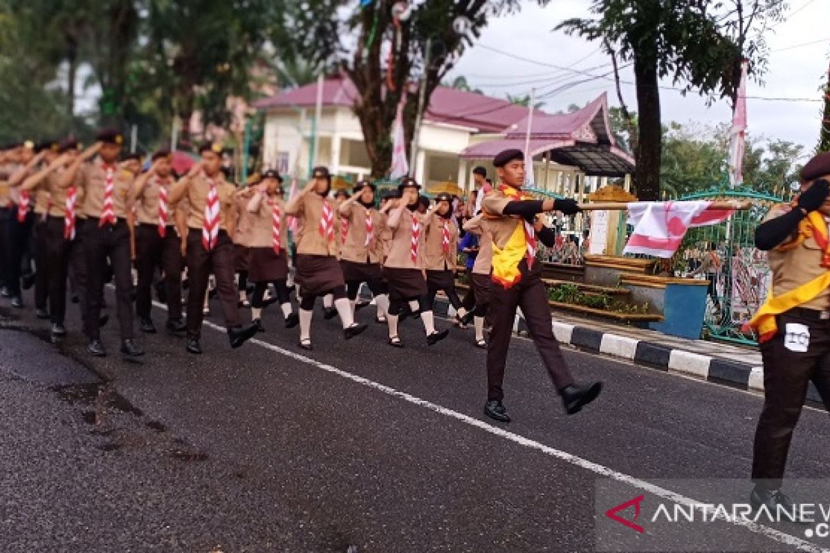 Semarakkan hari Pramuka Kwarcab Sibolga gelar lomba defile