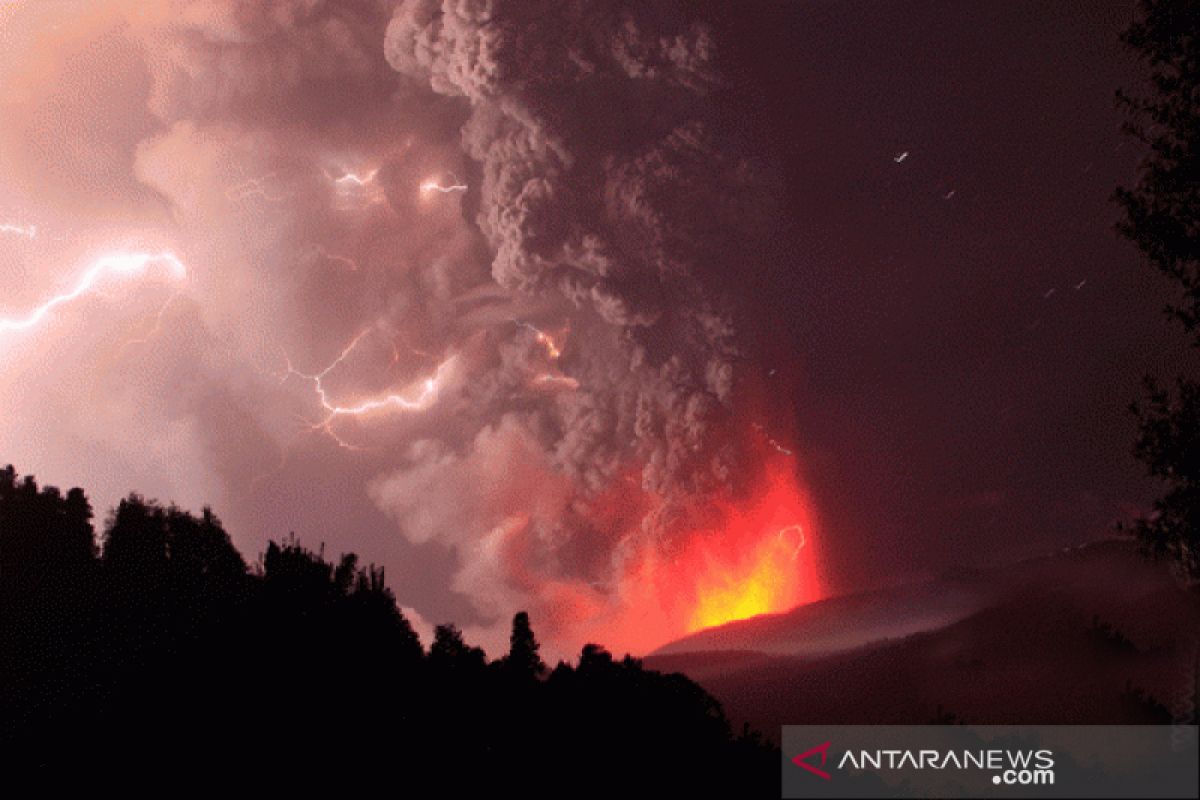 Gunung di White Island Selandia Baru meletus