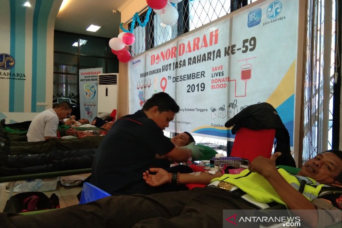 Peringati HUT ke-59, Jasa Raharja Sultra gelar donor darah